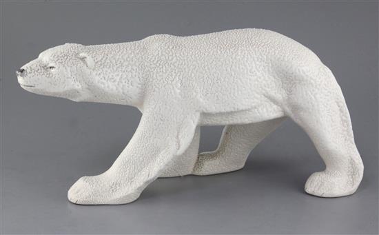 A Sevres MNF model of a polar bear, 18in.